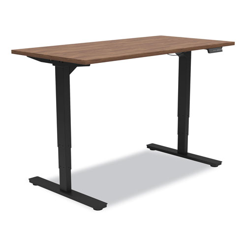 Union & Scale™ Essentials Electric Sit-Stand Desk, 55.1" x 27.5" x 25.9" to 51.5", Espresso/Black