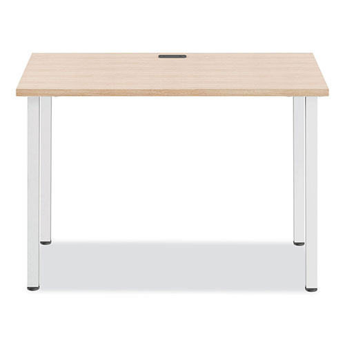 Union & Scale™ Essentials Writing Table-Desk, 42" x 23.82" x 29.53", Natural Wood/Silver