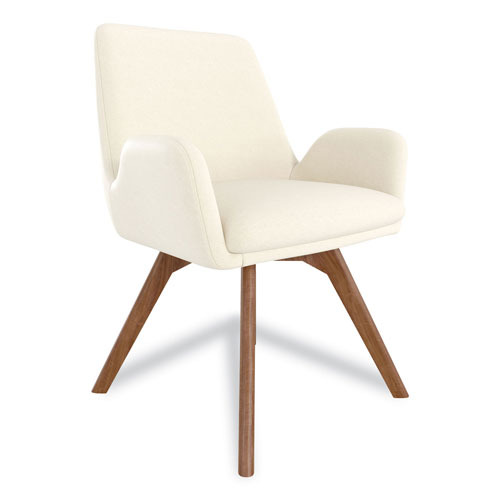 Union & Scale™ MidMod Fabric Guest Chair, 24.8" x 25" x 31.8", Cream Seat/Back
