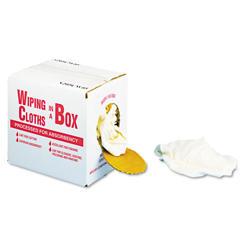 United Facility Supply Multipurpose Reusable Wiping Cloths, Cotton, White, 5lb Box