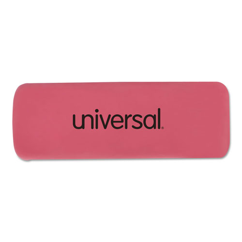 Universal Bevel Block Erasers, For Pencil Marks, Slanted-Edge Rectangular Block, Large, Pink, 20/Pack