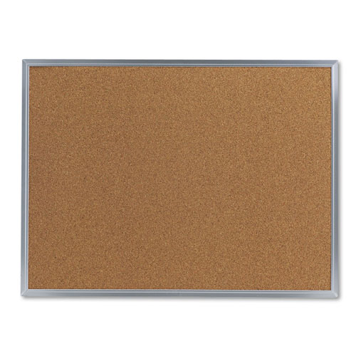 Universal Cork Bulletin Board, 24 x 18, Natural Surface, Aluminum Frame