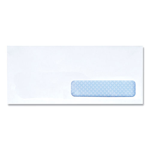 Universal Open-Side Security Tint Business Envelope, 1 Window, #10, Commercial Flap, Gummed Closure, 4.13 x 9.5, White, 500/Box