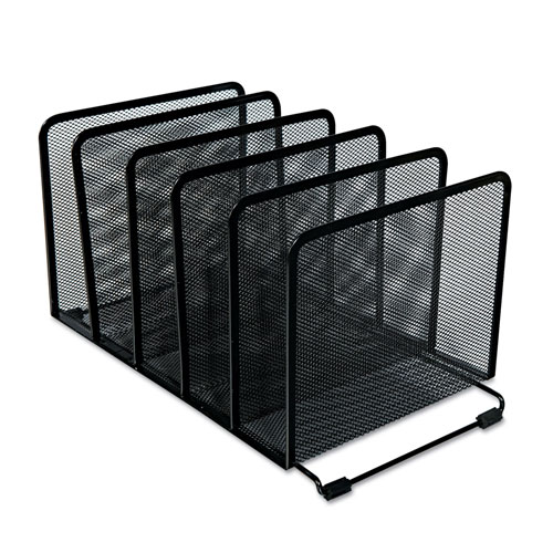 Universal Deluxe Mesh Stacking Sorter, 5 Sections, Letter to Legal Size Files, 14.63" x 8.13" x 7.5", Black