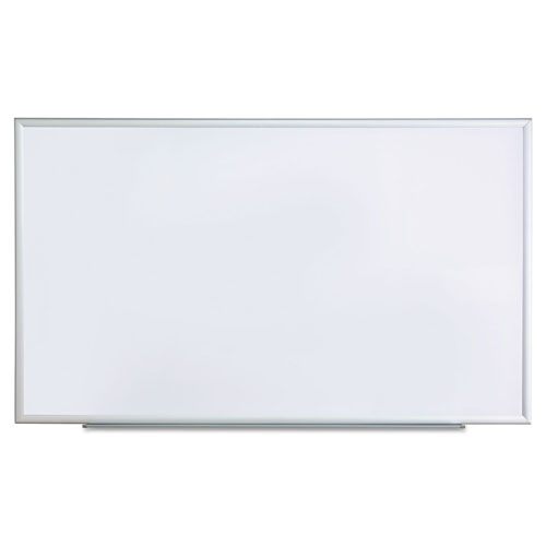 Universal Deluxe Melamine Dry Erase Board, 60 x 36, Melamine White Surface, Silver Anodized Aluminum Frame