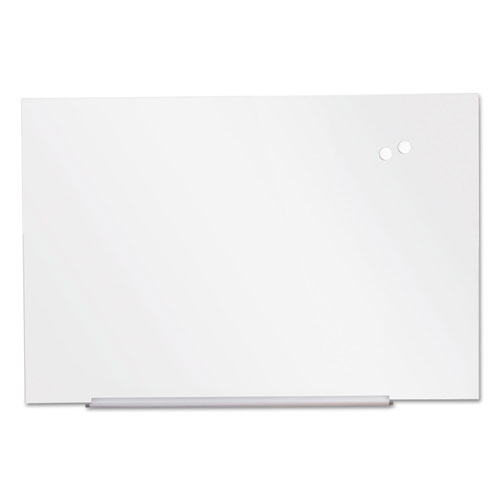 Universal Frameless Magnetic Glass Marker Board, 72 x 48, White Surface