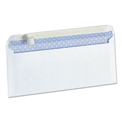 Universal Peel Seal Strip Security Tint Business Envelope, #10, Square Flap, Self-Adhesive Closure, 4.13 x 9.5, White, 100/Box