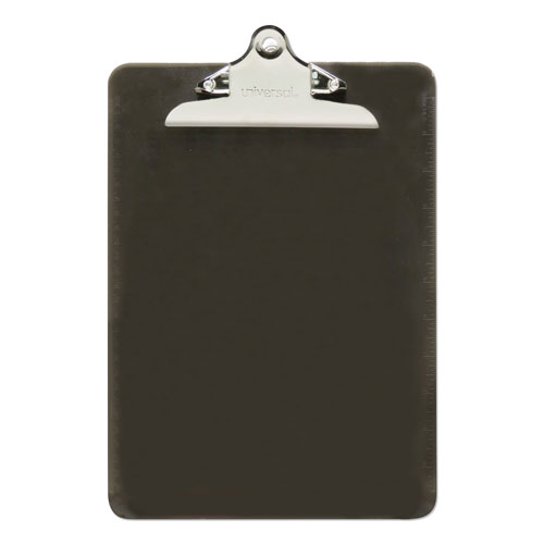 Universal Plastic Clipboard with High Capacity Clip, 1.25" Clip Capacity, Holds 8.5 x 11 Sheets, Translucent Black