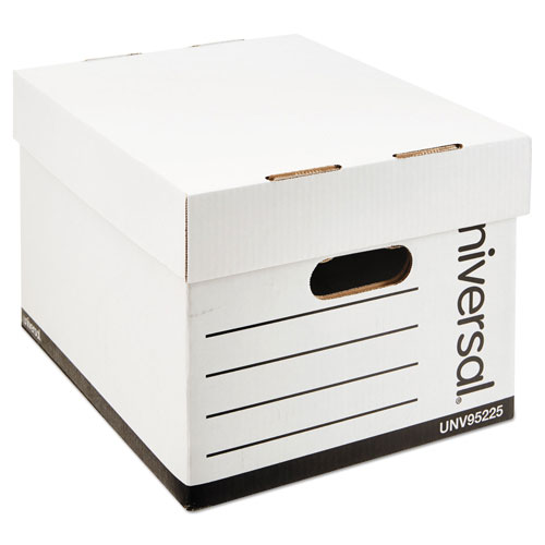 Universal Professional-Grade Heavy-Duty Storage Boxes, Letter/Legal Files, White, 12/Carton