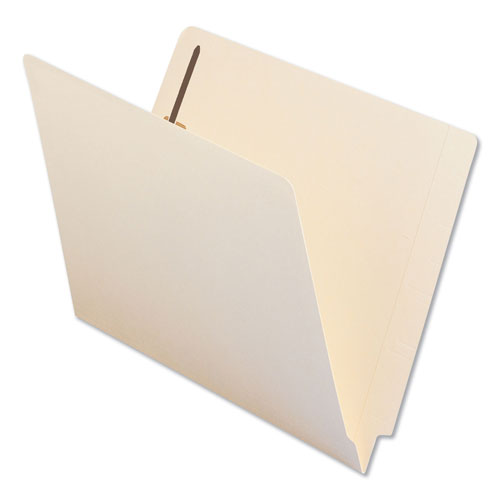Universal Reinforced End Tab Fastener Folders, 0.75" Expansion, 1 Fastener, Letter Size, Manila Exterior, 50/Box