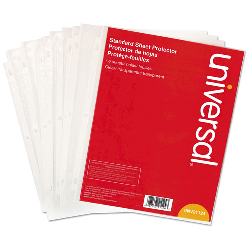 Universal Top-Load Poly Sheet Protectors, Standard Gauge, Letter, Clear, 50/Pack