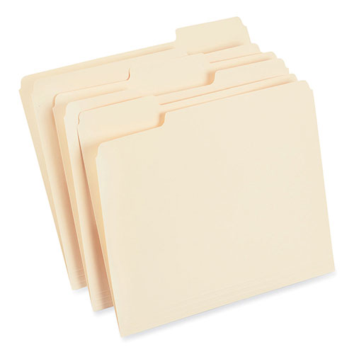 Universal Top Tab File Folders, 1/3-Cut Tabs: Assorted, Letter Size, 0.75" Expansion, Manila, 250/Box