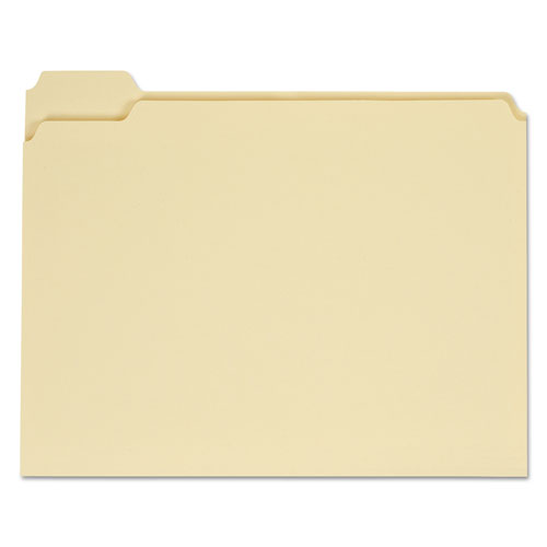 Universal Top Tab File Folders, 1/5-Cut Tabs: Assorted, Letter Size, 0.75" Expansion, Manila, 100/Box