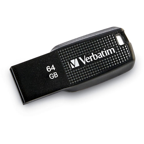 Verbatim 64GB Ergo USB Flash Drive, Black