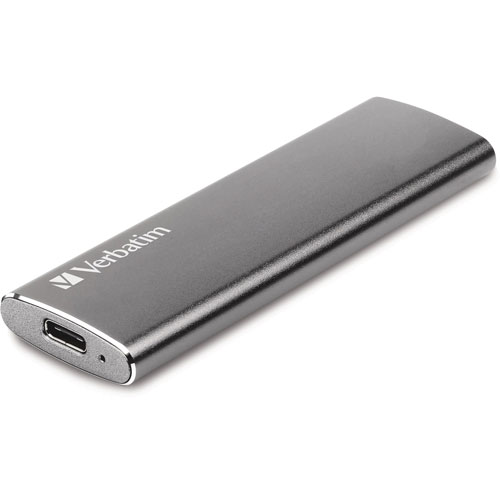 Verbatim External SSD, w/USB Cables, 500MB/s, 120GB, Silver