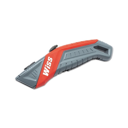 Vuzix Auto-Retracting Safety Utility Knife, 7 in L, Black Oxide, Gray/Red