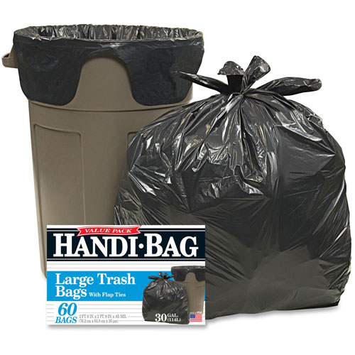 Webster Trash Bags, 30 Gallon, .7 mil, 29" x 36", 6BX/CT, Black