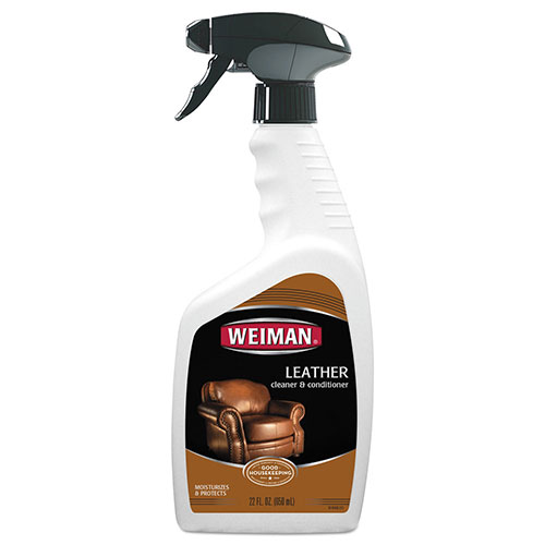 Weiman Products Leather Cleaner and Conditioner, Floral Scent, 22 oz Trigger Spray Bottle, 6/CT