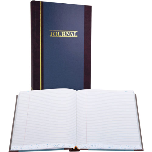 Wilson Jones Account Book, Record Ruled, 500 Pages, 11 3/4"x7 1/4", Blue
