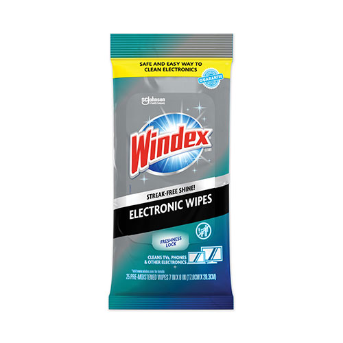 Windex Electronics Cleaner, 25 Wipes, 12 Packs Per Carton