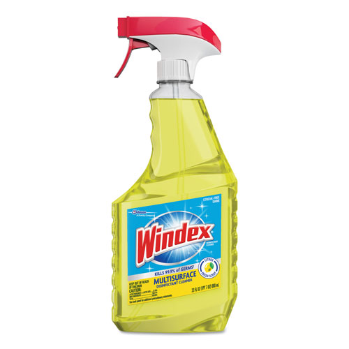 Windex Multi-Surface Disinfectant Cleaner, Lemon Scent, 23 oz Spray Bottle