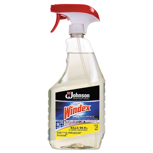 Windex Multi-Surface Disinfectant Cleaner, Citrus Scent, 32 oz Bottle, 12/Carton