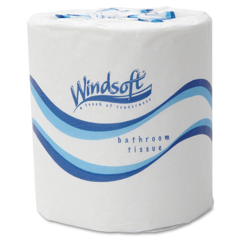 Windsoft Bath Tissue, Septic Safe, 2-Ply, White, 4.5 x 3, 500 Sheets/Roll, 48 Rolls/Carton