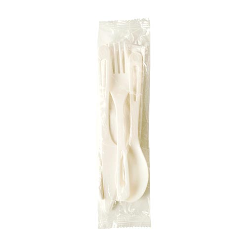 World Centric Assorted Biodegradable Cutlery (Knife, Fork, Spoon, Napkin), TPLA