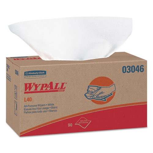 WypAll® L40 Towels, POP-UP Box, White, 10 4/5 x 10, 90/Box, 9 Boxes/Carton
