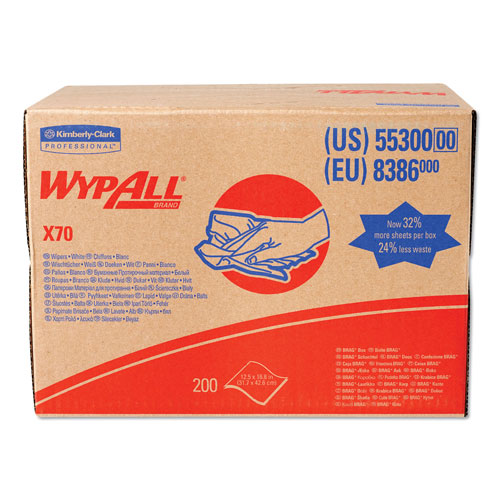 WypAll® X70 Cloths, 16.8" x 12 1/2", 200/Carton