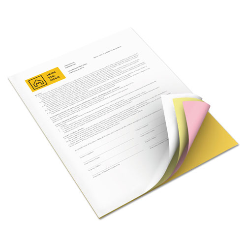 Xerox Vitality Multipurpose Carbonless 4-Part Paper, 8.5 x 11, Canary/Goldenrod/Pink/White, 5, 000/Carton