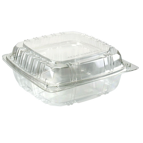 YesPac 6" x 6" x 3" Clear Hinged Container