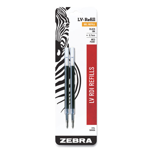 Zebra Pen JF Refill for Jimnie, Sarasa, ecoSarasa, Orbitz, Z-Grip, Z-Grip and GR8 Gel Roller Ball Pens, Medium, Black, 2/Pack
