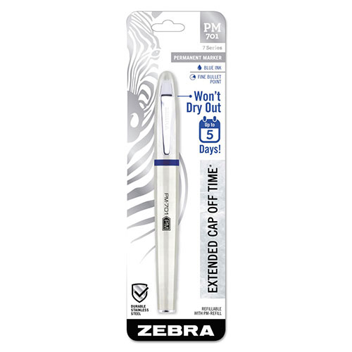 Zebra Pen PM-701 Permanent Marker, Medium Bullet Tip, Blue