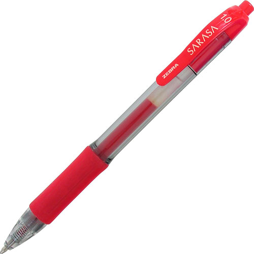 Zebra Pen Retractable Gel Rollerball Pen, Bold Point, Red