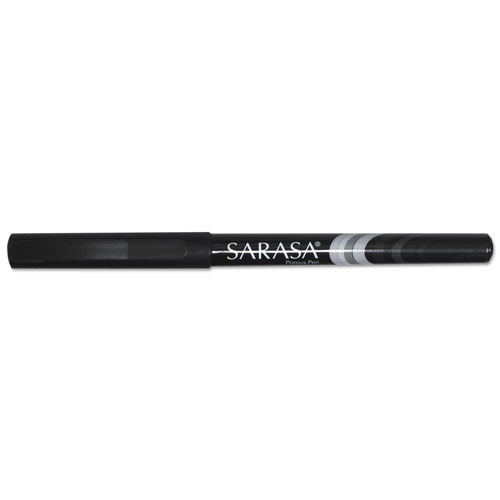 Zebra Pen Sarasa Stick Porous Point Pen, Fine 0.8mm, Black Ink/Barrel, Dozen