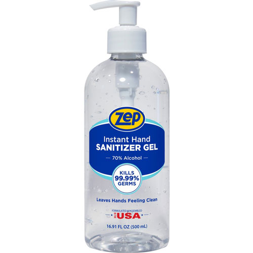 Zep Commercial® Hand Sanitizer Gel Pump Bottle Dispenser, 16.9 fl oz, Clean Scent