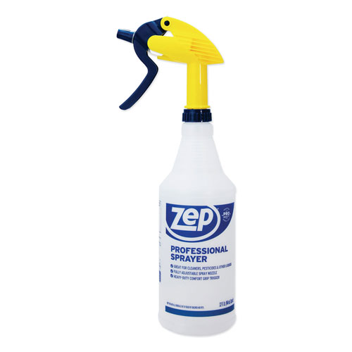 Zep Commercial® Professional Spray Bottle, 32 oz, Blue, Gold Clear, 36/Carton