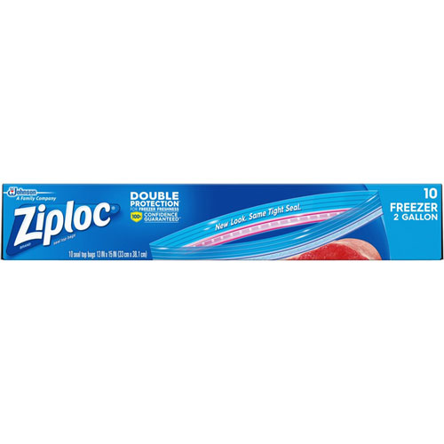 Ziploc® 2-Gallon Freezer Bags - Extra Large Size - 2 gal - 13" Width - Clear - 10/Box