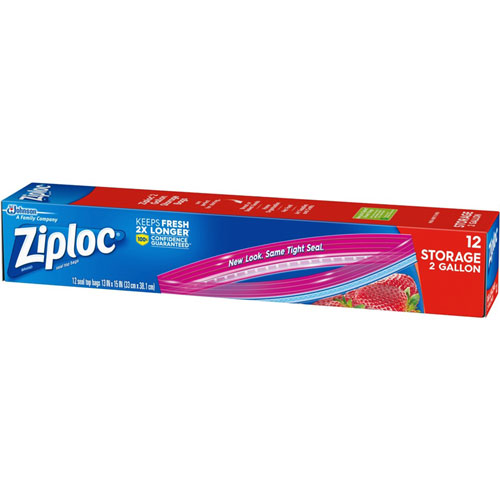 Ziploc® 2-gallon Storage Bags - Extra Large Size - 2 gal - 13" Width - Plastic - 12 Per Box