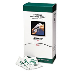 Allegro Eyewear Cleaning Wipes, 5 in x 8 in, White, 100/Box