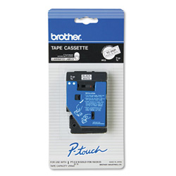 Brother TC Tape Cartridge for P-Touch Labelers, 3/8 inw, Black on White
