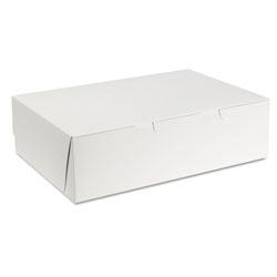 SCT Tuck-Top Bakery Boxes, 14w x 10d x 4h, White, 100/Carton