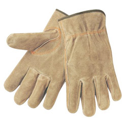 Memphis Glove Split Leather Russet Color Elastic Bac