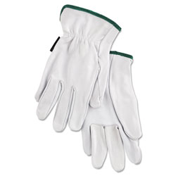 MCR Safety Grain Goatskin Driver Gloves, White, Medium, 12 Pairs