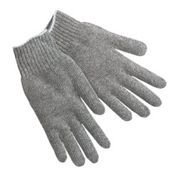 Memphis Glove String Knit Gloves, Gray Cotton/Polyester, Large