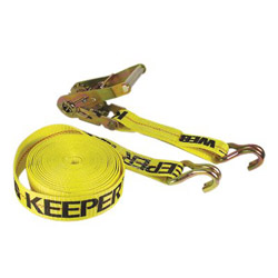 Keeper Ratchet Tie-Down Strap, 2in x 27ft, 10000lb Cap, Double-J Hook Ends