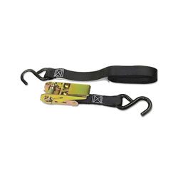 Keeper Ratchet Tie-Down Strap, S-Hooks, 1 in W, 10 ft L, 300 lb Load Cap, High Tension