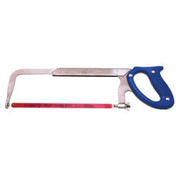 Cooper Hand Tools Heavy-Duty Hacksaw Frame, 10 in to 12 in Blade, Steel Frame, Blue Plastic Handle