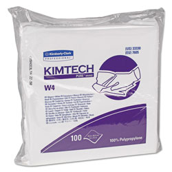 Kimtech* W4 Critical Task Wipers, Flat Double Bag, 12x12, White, 100/Pack, 5 Packs/Carton (33330KIM)